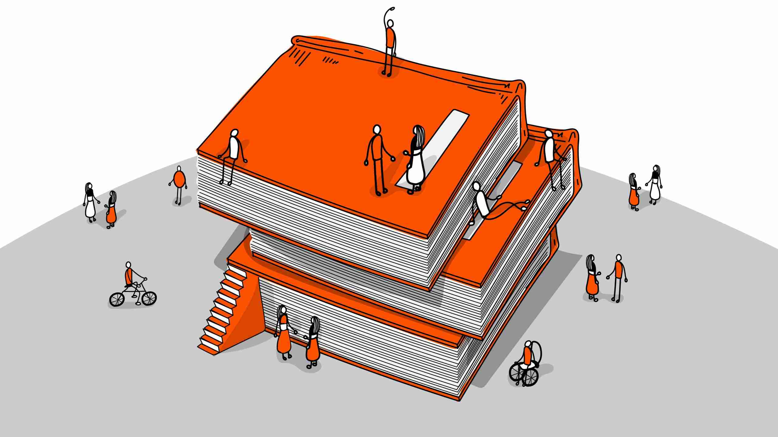 Illustrazione che rappresenta il progetto HEIsCITI, che tratta di partecipazione dei cittadini nei processi di rigenerazione