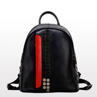Fashion Women Backpacks Calfskin Leather Black