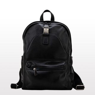 Casual Women's Backpack Bags Calfskin Leather Travel Bag Black