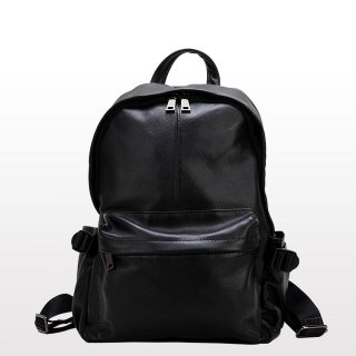 Casual Women's Backpack Bags Calfskin Leather Laptop Bags Black