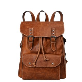 Vintage Style Women's Backpack Bags Calfskin Leather Travel Bags