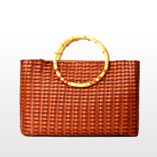 Luxury Women Top Handle Bags Calfskin Leather Woven Bags