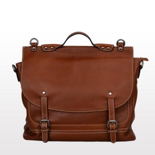 Retro Calfskin Leather Women Shoulder Bag Travel Business Laptop Bag