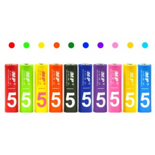 New Rainbow Rechargeable Battery NI-MH N0.5 AA 1.2v 2600mAh 10pcs/lot with Storage box