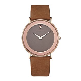 IBSO Fashion Ultra Thin Couple Watches Quartz Waterproof Leather Strap Lover Casual Watches 2216G