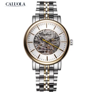 Caluola Men Watch Fashion Automatic Skeleton Dial Business Watch CA1033M