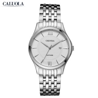 Caluola Men Watch Quartz Date Fashion Watch Steel Watch CA1018GL