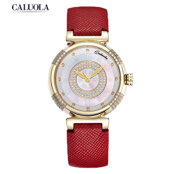 Caluola Fashion Women Watch Diamond Quartz Watch Dress Watch Luminous CA1131L