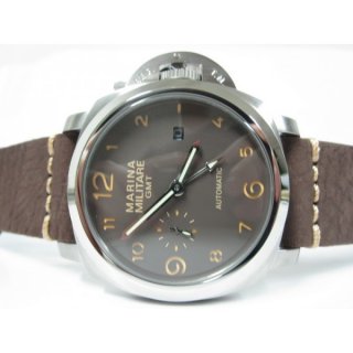 PARNIS 44mm Marina Militare Coffee Dial Arabic Numeral Markers Auto Watch Date