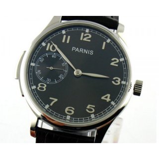 Parnis 44mm Special@9 Watch 6497 Manual Winding Arabic Numeral Markers