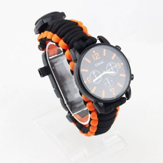 Outdoor Travel Camping Watch 16 in 1 Sport Watch Compass Flint Paracord Whistle Survival Kits