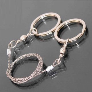 Stainless Steel Wire Saw Camping Hiking Hunting Survival Tools 360 Degree Rotation Ring