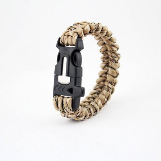 Fishbone Grain Wristband 7 Feet Paracord Hiking Survival Bracelet With Whistle Flint