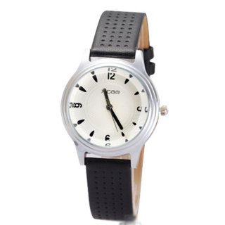 Casual Women Watch With White Dial Leather Strap Wristwatch 68189
