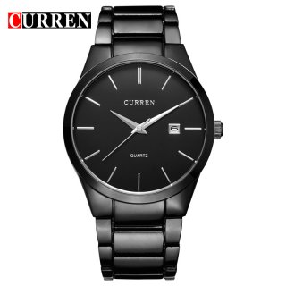 CURREN Quartz Watch With Date Stick Markers Business Men Watch 8106