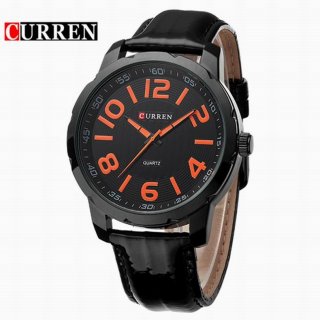 CURREN Casual Watch With Quartz Arabic Numeral Markers Leather Men Watch 8115