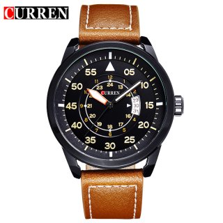 CURREN Casual Quartz Watch With Date Leather Strap Men Watch 8210