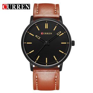 CURREN Casual Quartz Watch With Leather Strap Ultra-Thin Men Watch 8233L