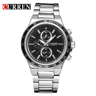 CURREN Business Watch With Full Steel Stick Markers Quartz Men Watch 8011