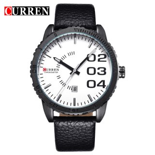 CURREN Fashion Watch With Date Leather Quartz Business Men Watch 8125