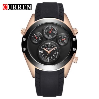 CURREN Fashion Watch With Quartz Rubber Strap Men Watch 8141