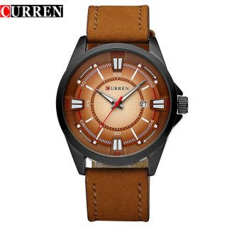 CURREN Men Watch With Quartz Date Leather Strap Fashion Watch 8155