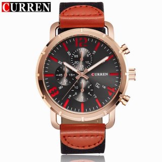 CURREN Men Watch With Quartz Date Leather Strap Business Watch 8194