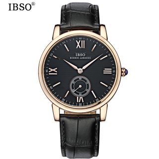 IBSO Fashion Quartz Watch With Small Second Leather Strap Men Watch 6806