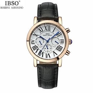 IBSO Fashion Women Watch With Roman Numbers Quartz Leather Watch 3960