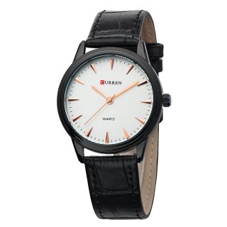 CURREN Casual Quartz Watch With Stick Markers Leather Men Watch 8119