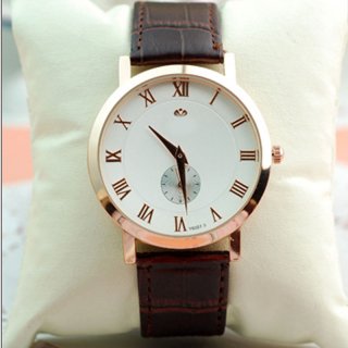 Fashion Watch With Roman Numbers Quartz Leather Strap Men Watch 66672