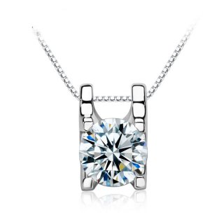 925 Sterling Silver Pendant Diamond Necklace For Women A006