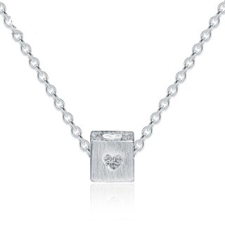 925 Sterling Silver Pendant Geometry Heart Necklace For Women A248