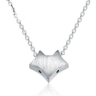 Fox Pendant 925 Sterling Silver Necklace With Two Pearls For Women A192