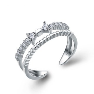 Fashion Diamond Ring 925 Sterling Silver Ring for Women E387