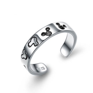 Cartoon Mickey Mouse Ring 925 Sterling Silver Ring E394