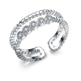 Elegant Diamond Ring 925 Sterling Silver Ring for Women E416