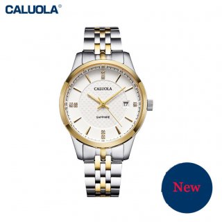 Caluola Quartz Steel Watch with Date Waterproof Fashion Women Watch Simple CA1196GL