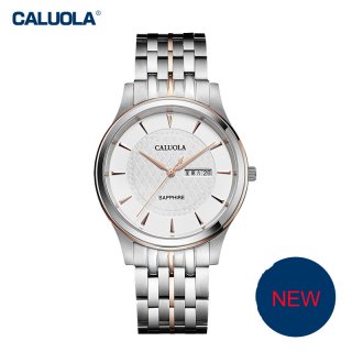 Caluola Quartz Watch Casual Watch For Men Day-Date Steel Watch CA1187GL