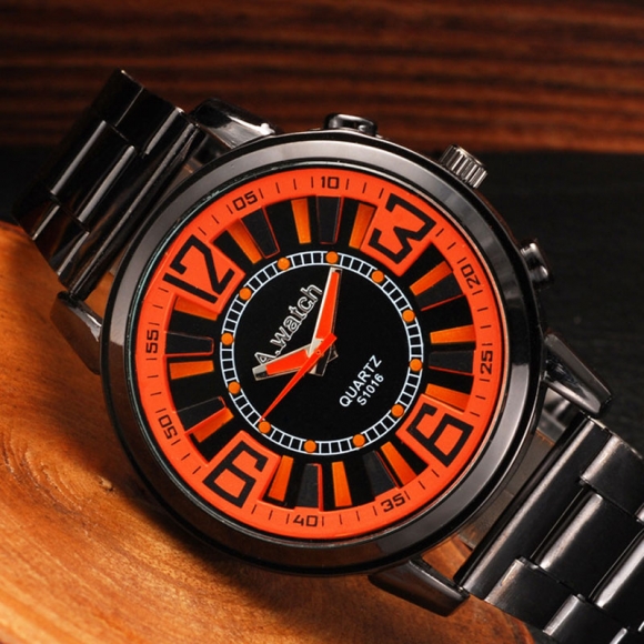 Blue/Orange/White Dial Quartz Alloy Bracelet Watch