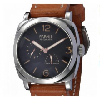 Parnis 47MM Men Watch Black Dial Power Reserve Automatic Watch