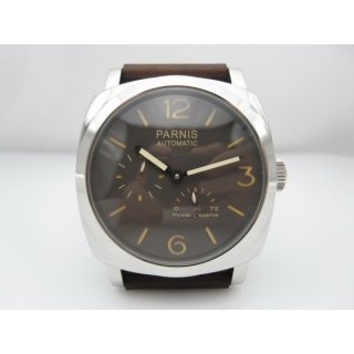 Parnis 47MM Men Watch Coffee Dial Power Reserve Automatic Watch Date