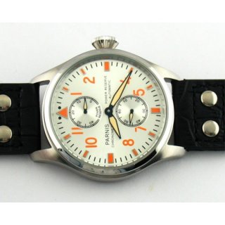 Parnis Aviation Watch Steel Case Power Reserve Chronometer Automatic Watch