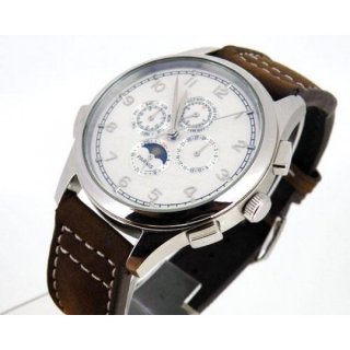 Parnis Multi-Function Men Watch White Dial Chronometer Automatic Watch