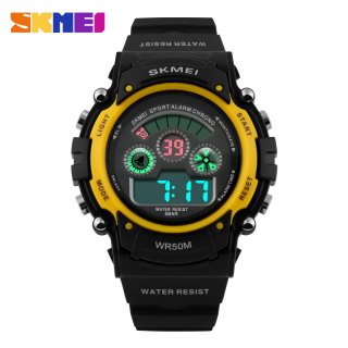SKMEI Children Digital Sports Alarm Stopwatch 50M Waterproof Night Light Multifunction Watch