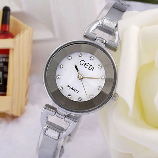 White Dial Diamonds Markers Elegant Women Bracelet Watches