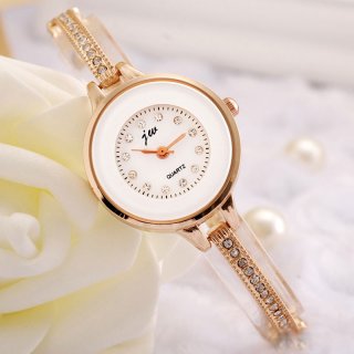 White/Golden Dial Diamonds Bracelet Watches For Women