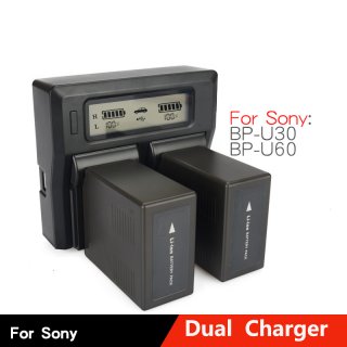 BP-U30 U60 U90 Battery Charging Stand EX260 EX280 FS7 Dual Charger with LCD Display