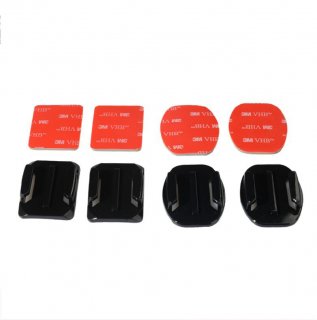 2 pieces Flat Base + 2 pcs Arc Base With 3M Red Double-sided Adhesive For GoPro Hero 4 SJ4000 Xiaom Yi