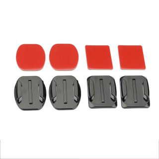 2 pieces Flat Base + 2 pcs Arc Base With 3M Red Double-sided Adhesive For GoPro Hero 4 SJ4000 Xiaom Yi